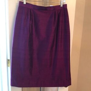 Raw Silk Magenta Skirt